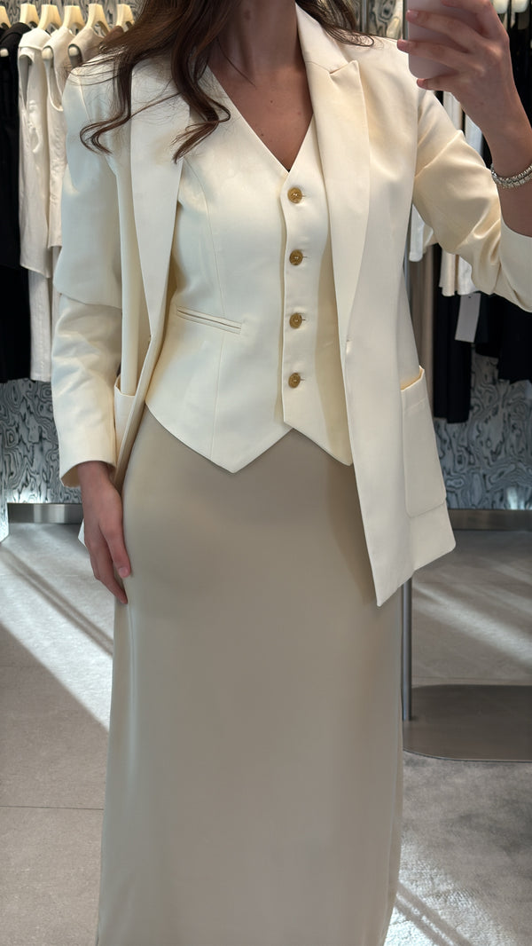 3 Piece Satin Skirt Set