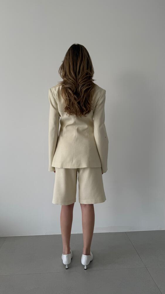 Mandarin Button Short Set