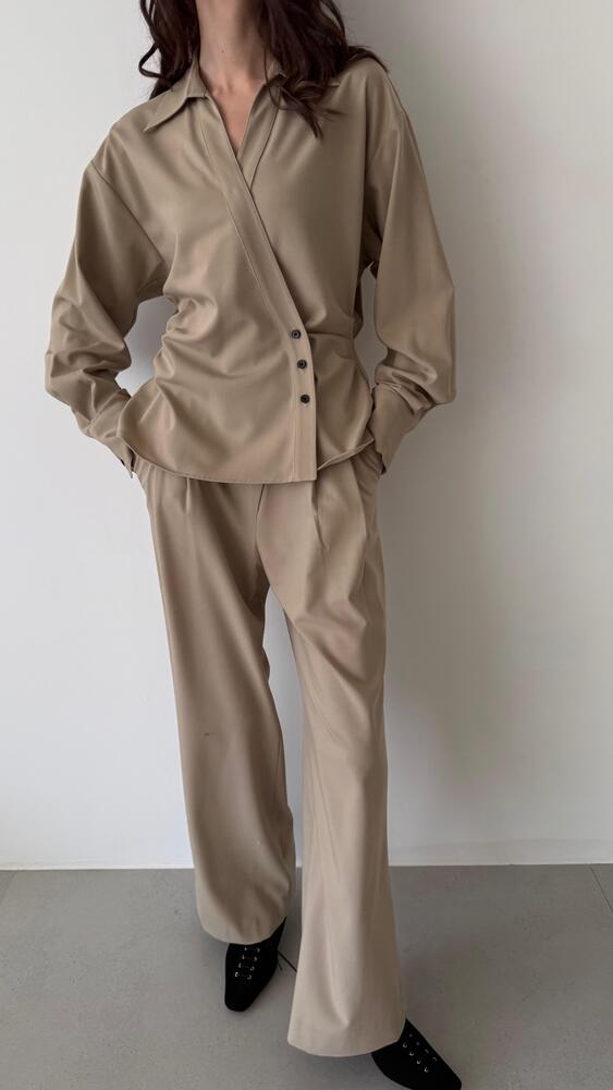 3 Button Twisted Shirt + Pants Set