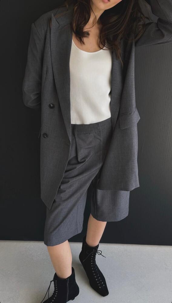Gray Blazer + Short Set