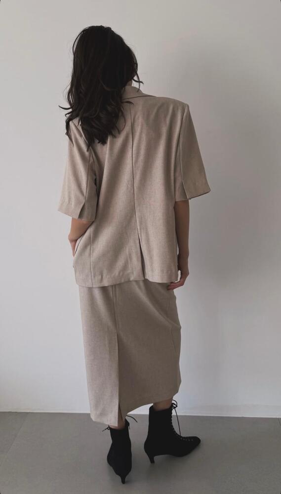 Half Sleeve Blazer + Skirt Set