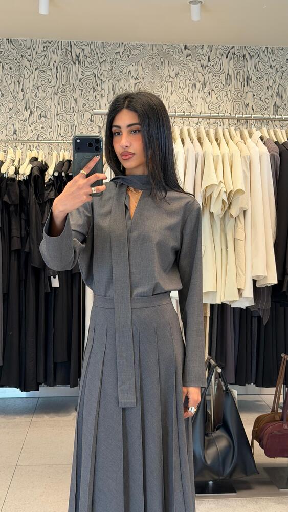 Tie Top + Pleated Skirt