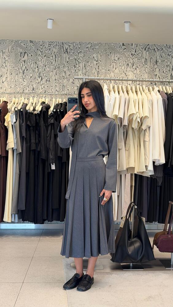 Tie Top + Pleated Skirt