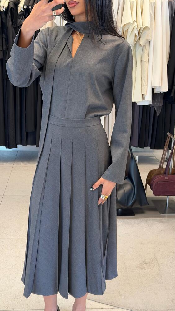 Tie Top + Pleated Skirt