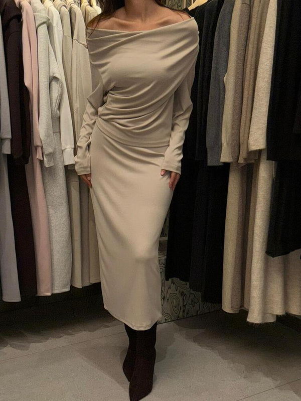 Draped Midi Skirt Set