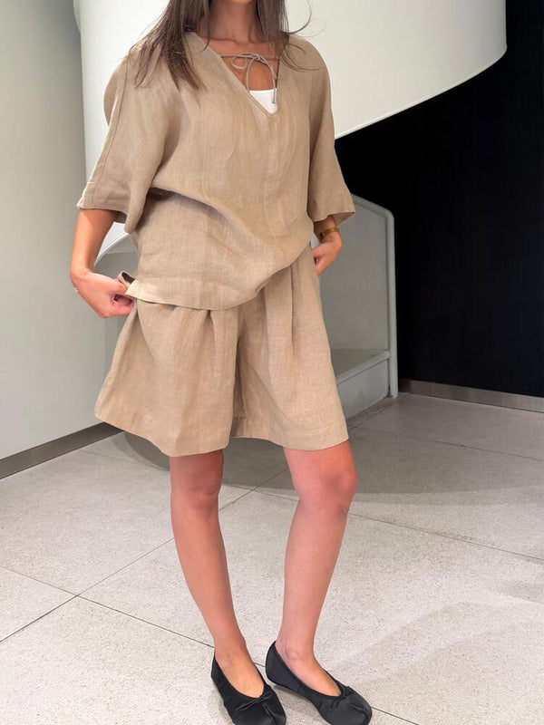 2 Piece Linen Shorts Set