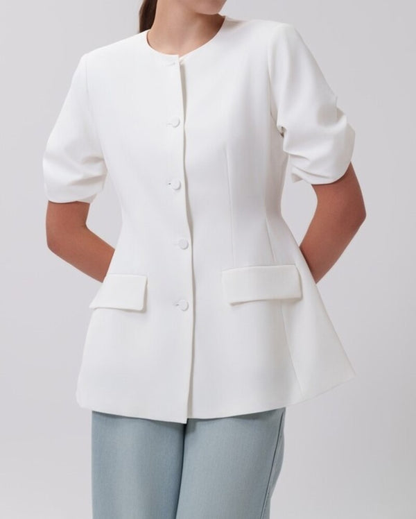 Short Sleeve Blazer Crumpled