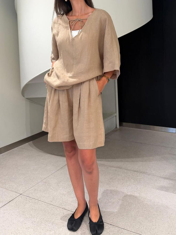 2 Piece Linen Shorts Set