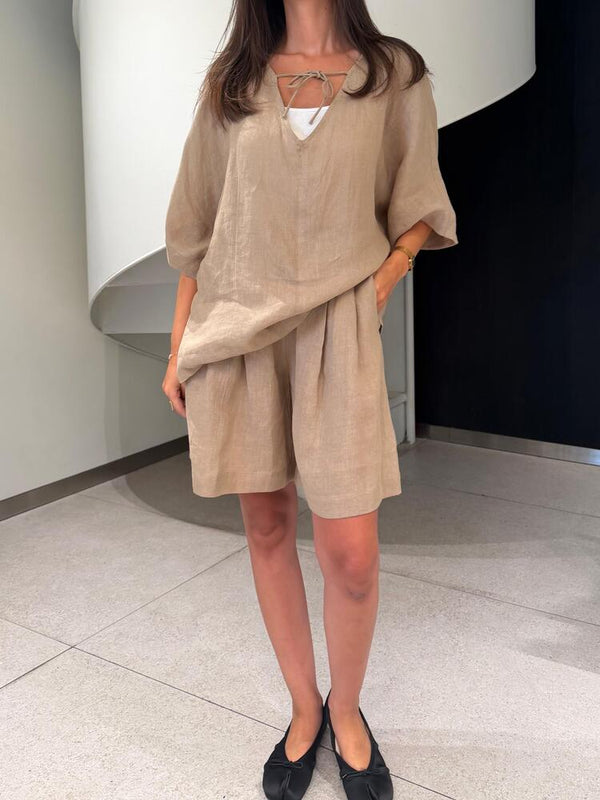 2 Piece Linen Shorts Set