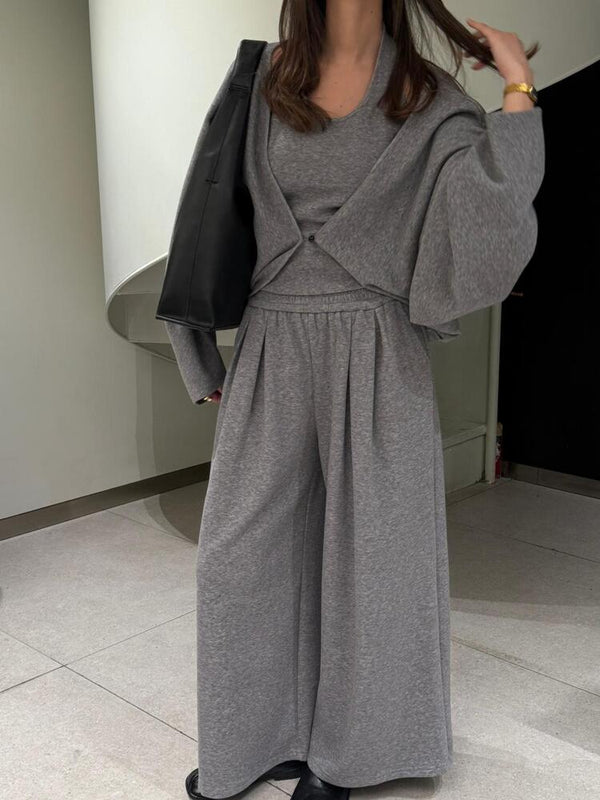 Overlay Top + Pants 3 Piece Set