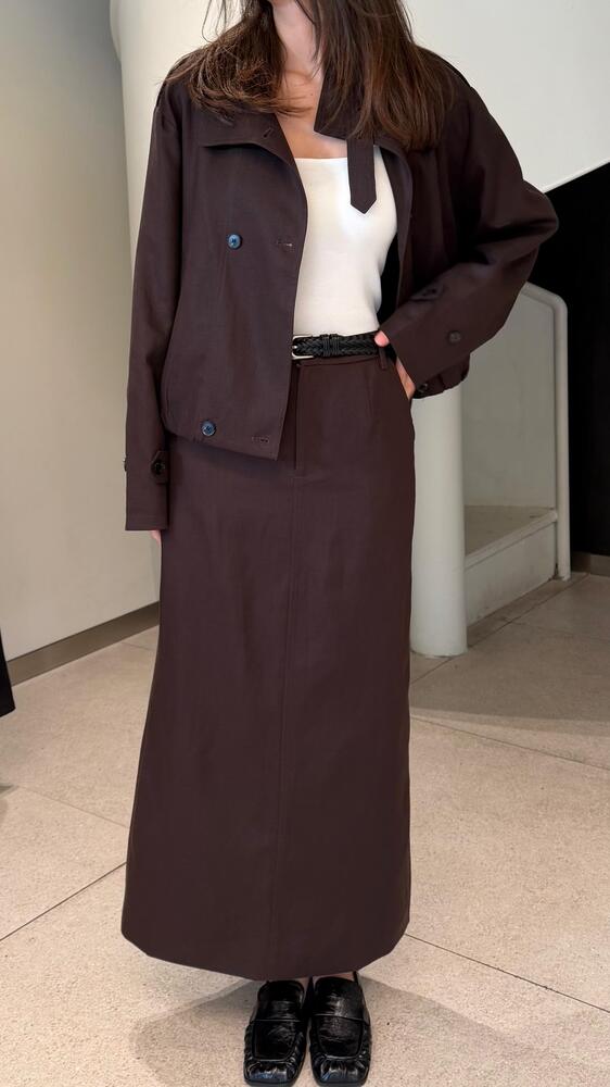 Funnel Neck Jacket + Skirt Set