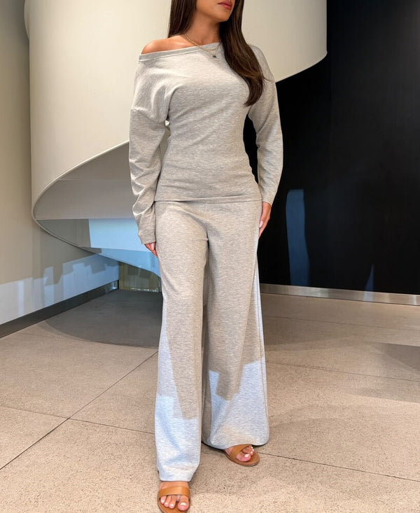Boat Neck Top + Pants Set