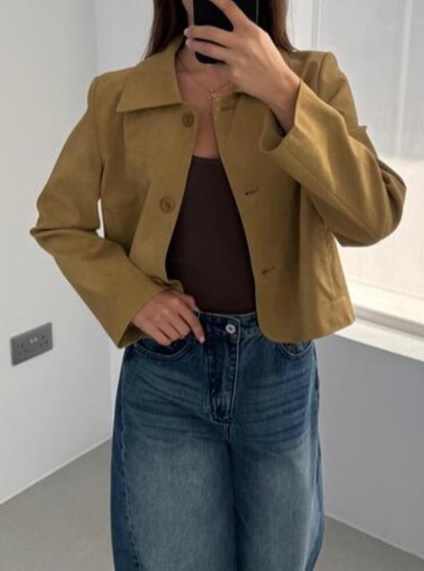 Cropped Suede Jacket