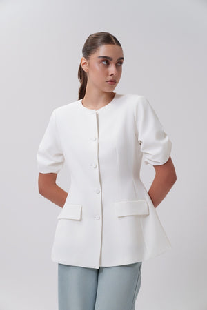 Short Sleeve Blazer Crumpled