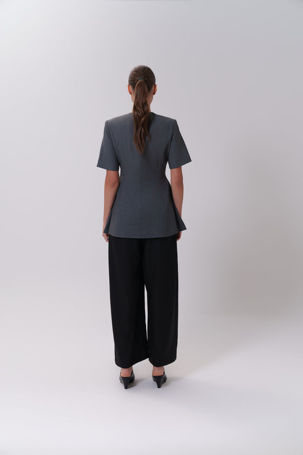 Short Sleeve Blazer with 10 Buttons