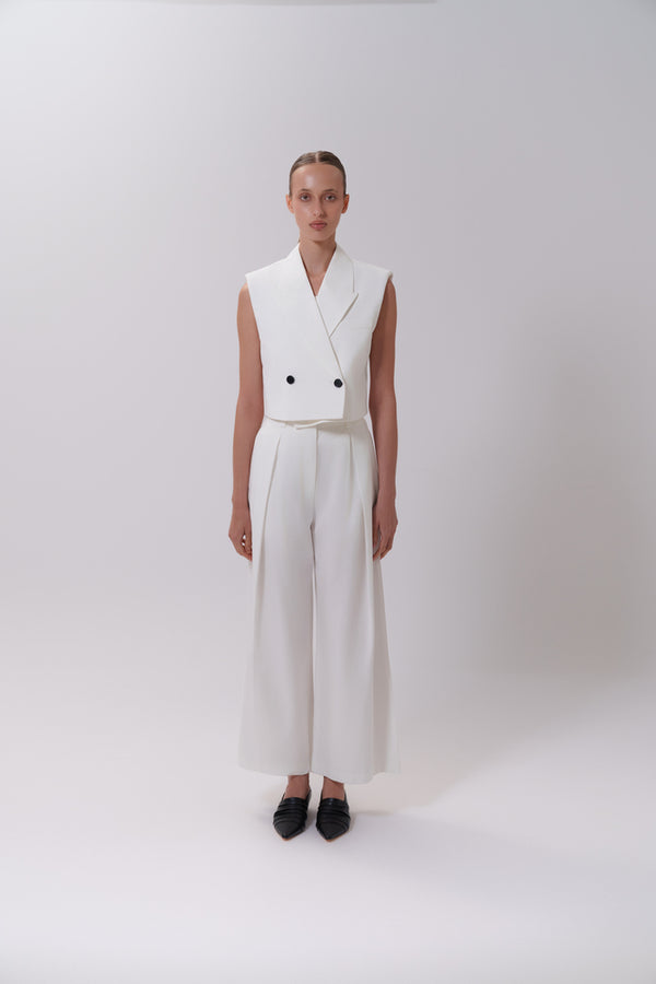 2 Button Crop Vest + Pants Set