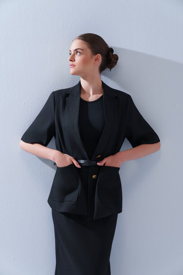 Half Sleeve Blazer + Skirt Set