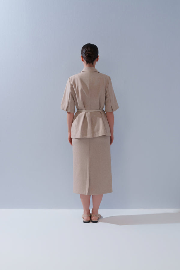 Half Sleeve Blazer + Skirt Set