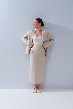 Elegant Long Sleeve + Skirt Set