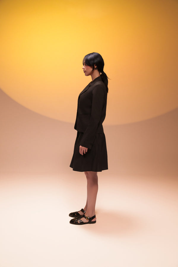 Cotton Blazer + Skirt Set