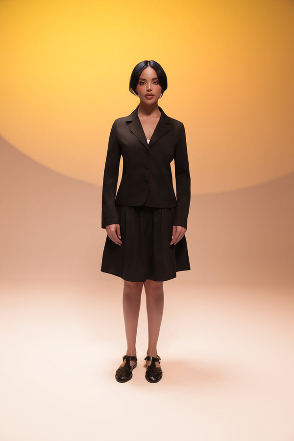 Cotton Blazer + Skirt Set