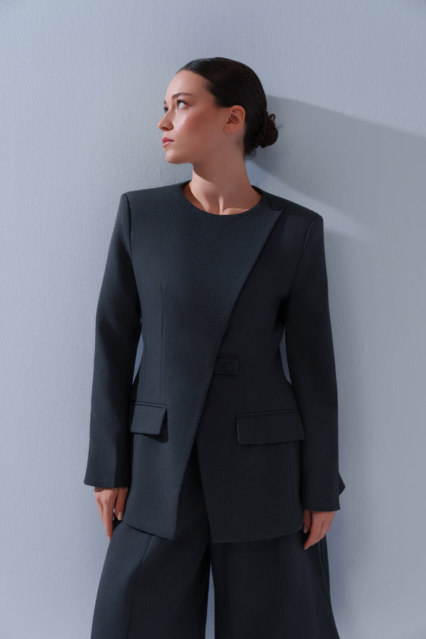 Side Button Blazer + Short Set