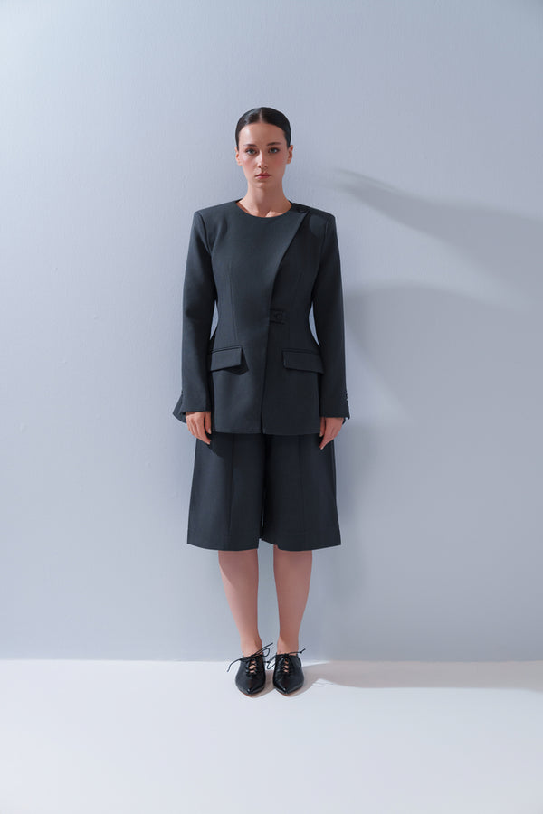 Side Button Blazer + Short Set