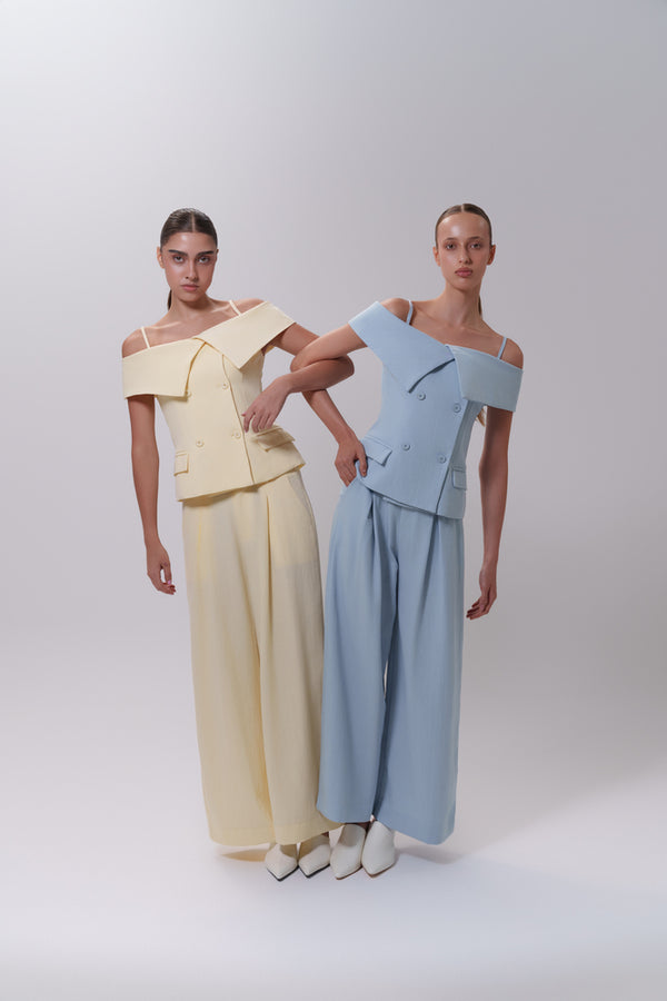 6 Buttons Off Shoulder + Pants Set