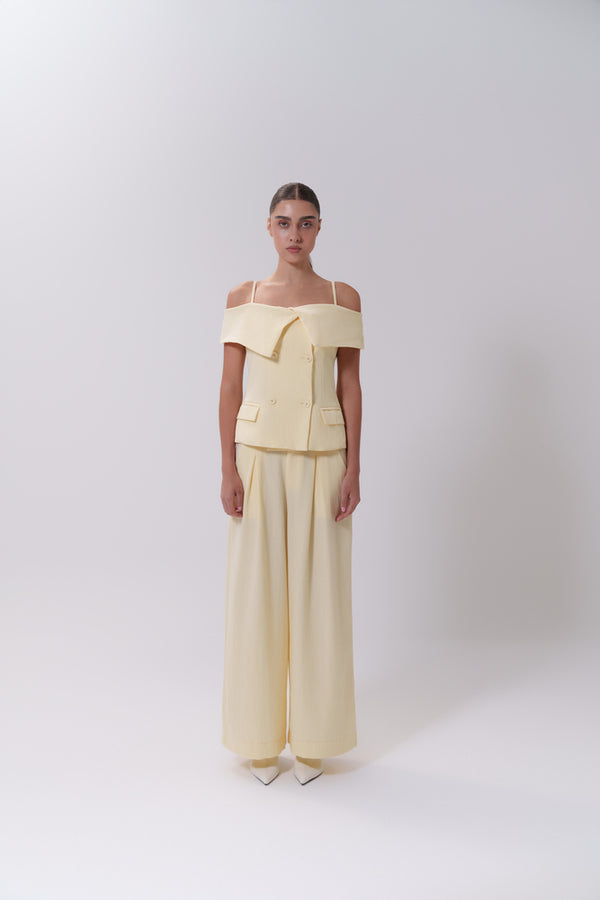 6 Buttons Off Shoulder + Pants Set