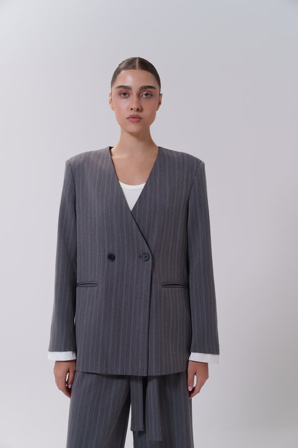 2 Buttons Blazer + Pants Set