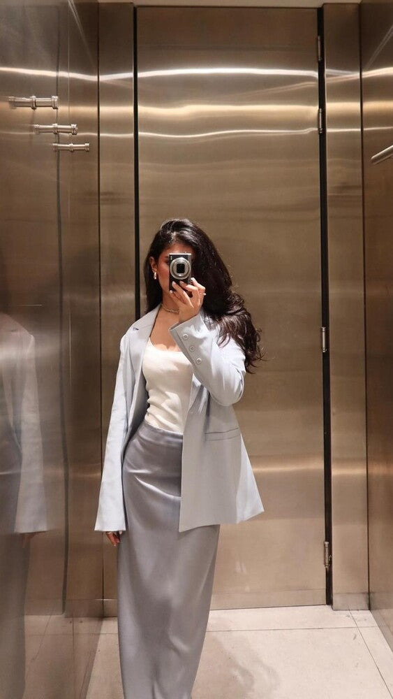 2 Piece Satin Skirt Set