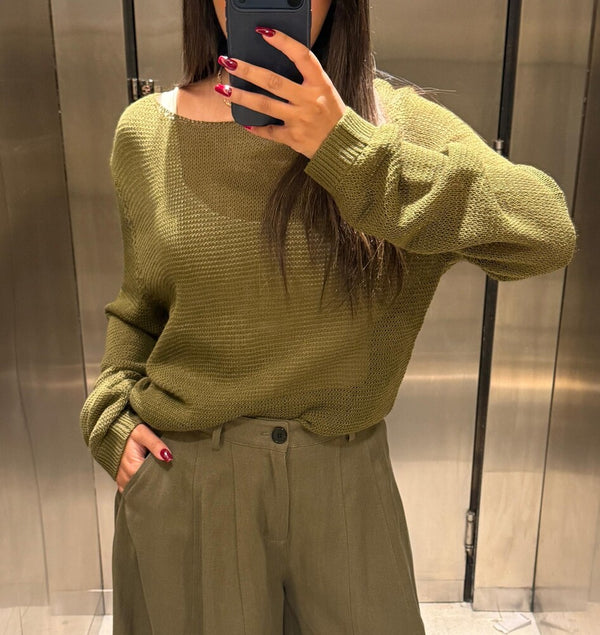 Knitted Boatneck Sweater