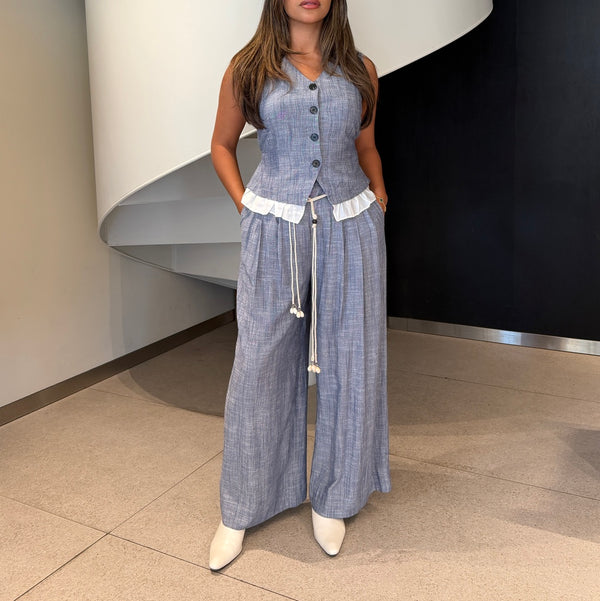 Ruched Vest + Pants Set