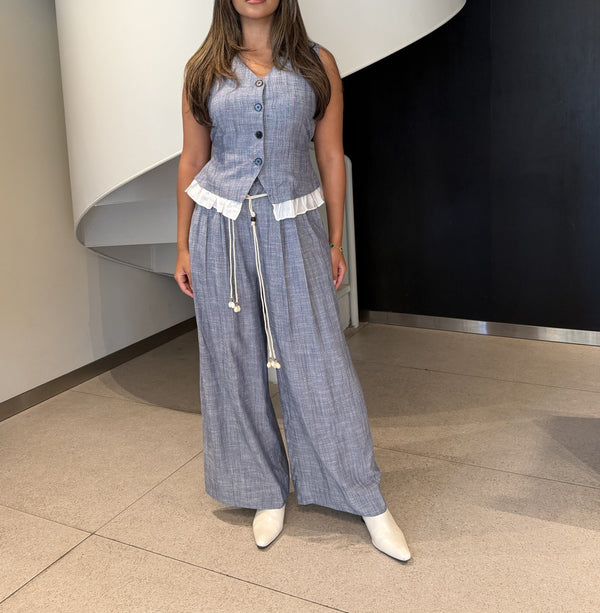 Ruched Vest + Pants Set