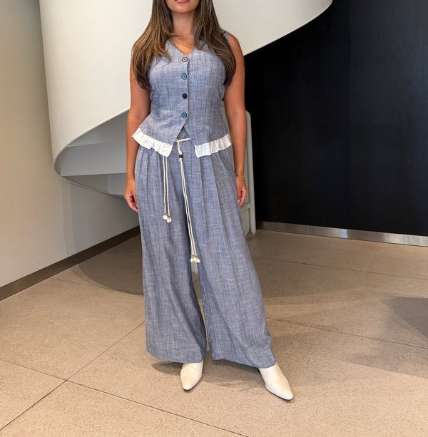 Ruched Vest + Pants Set