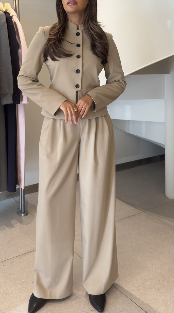 Round Neck Blazer + Pants Set