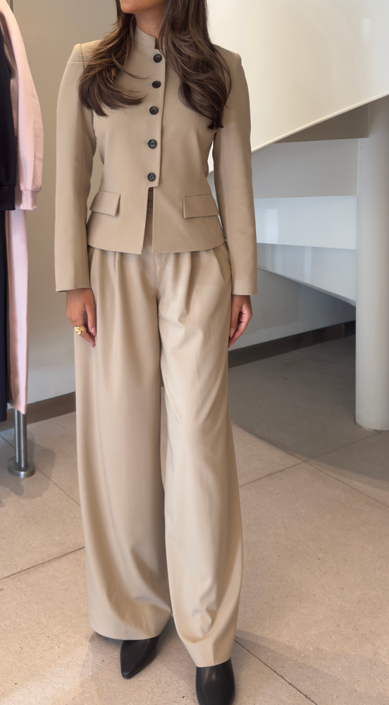 Round Neck Blazer + Pants Set