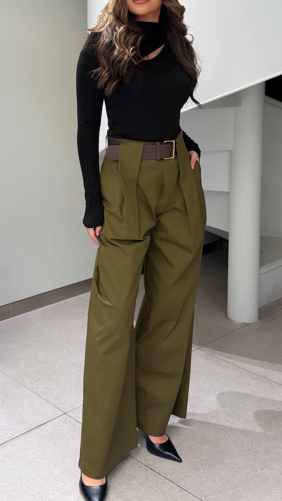 Belted Wide Leg Trousers