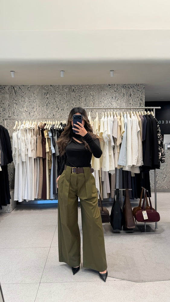 Belted Wide Leg Trousers