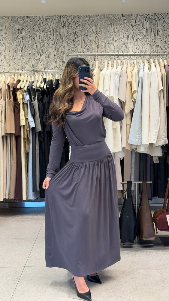 Cowl Neck Blouse + Skirt Set