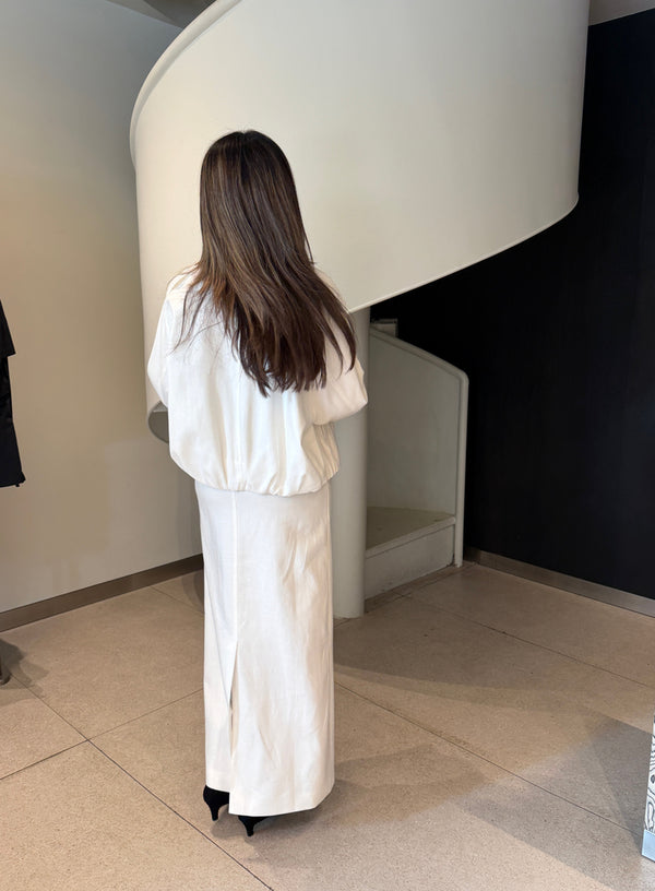 Funnel Neck Jacket + Skirt Set