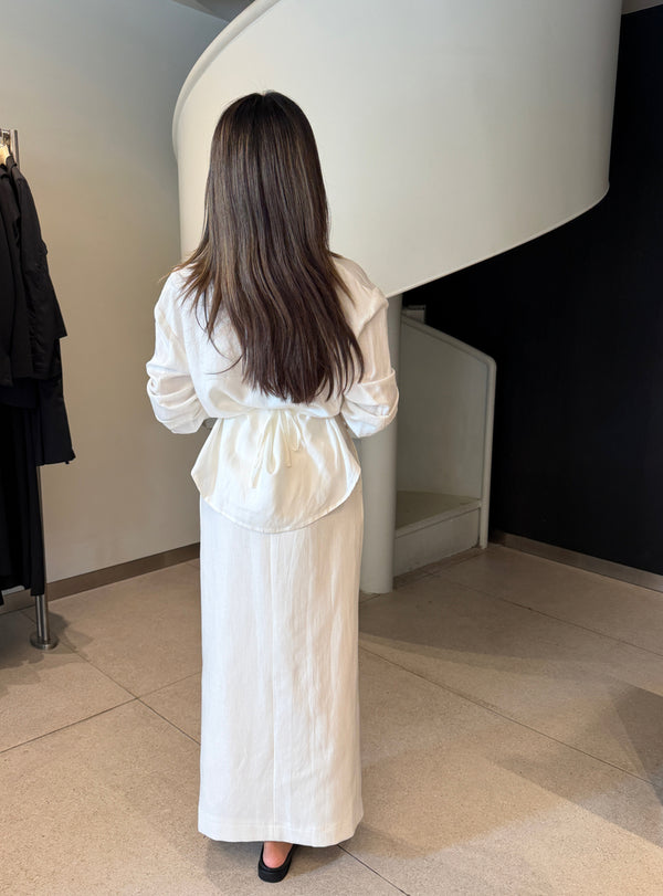 Flowing Linen Shirt + Skirt Set