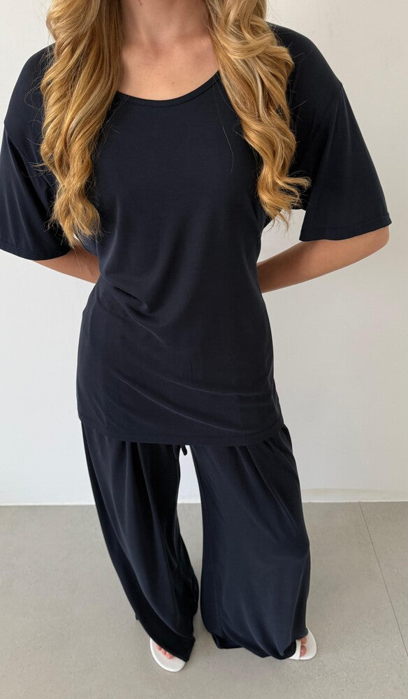 Belted Waist Top + Pants Set