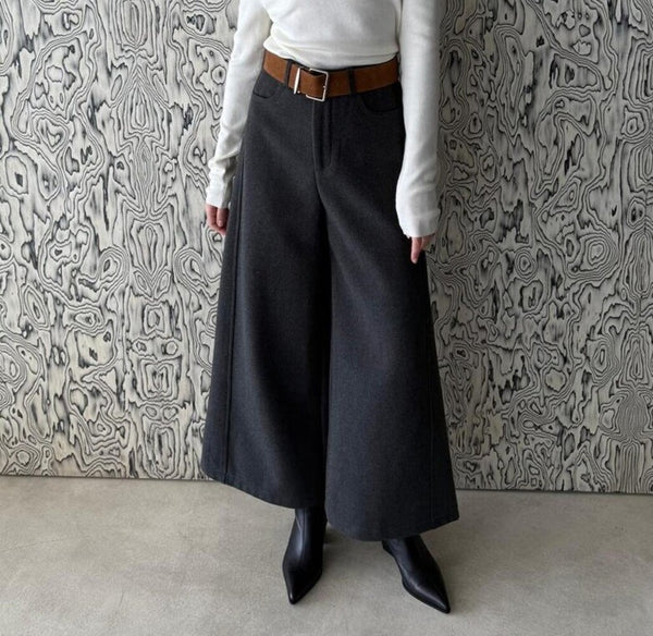 Thick Wool Blend Trousers