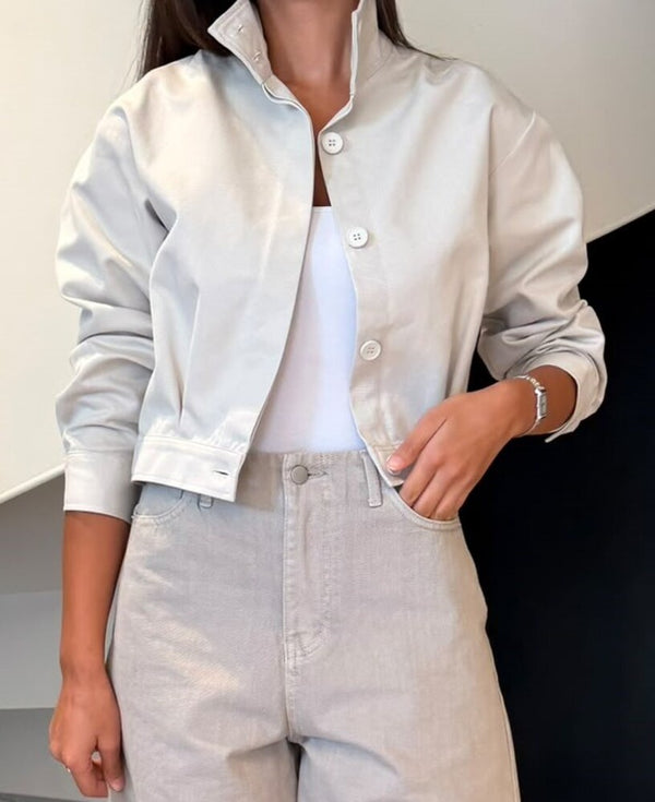 High Neck Cropped Jacket