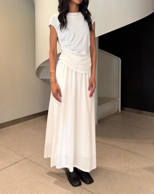 Runched Side Top + Skirt Set