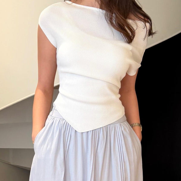 Boat Neck Tie Top