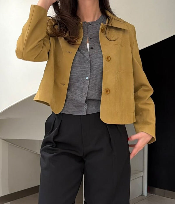 Cropped Suede Jacket