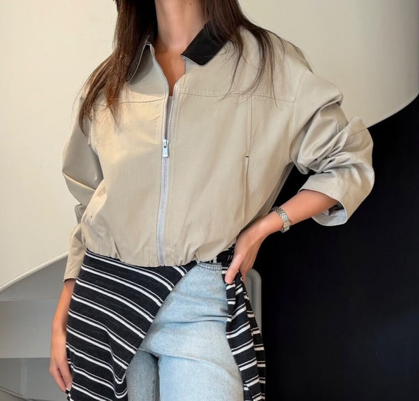 Woven Collar Jacket