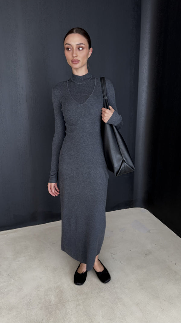 Cardigan + Ribbed Dress